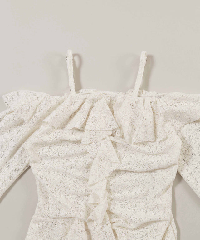 ベルスリーブレースオフショルトップス