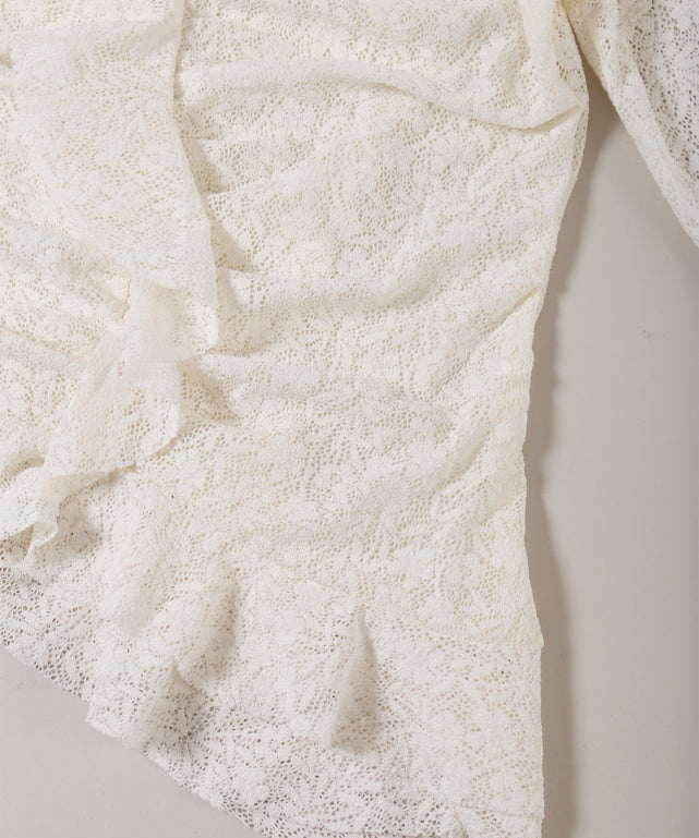 ベルスリーブレースオフショルトップス