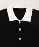 キンボタン半袖ニットカーディガン