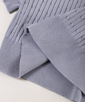 キンボタン半袖ニットカーディガン