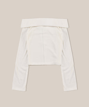 オフショルジップトップス