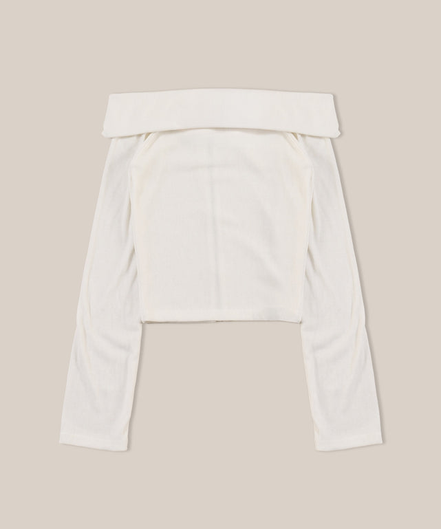 オフショルジップトップス