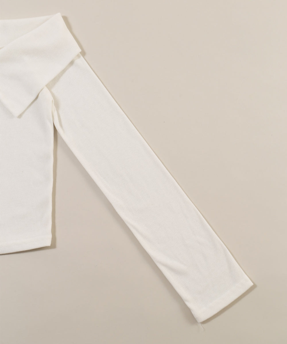 オフショルジップトップス