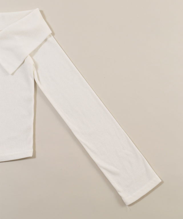 オフショルジップトップス