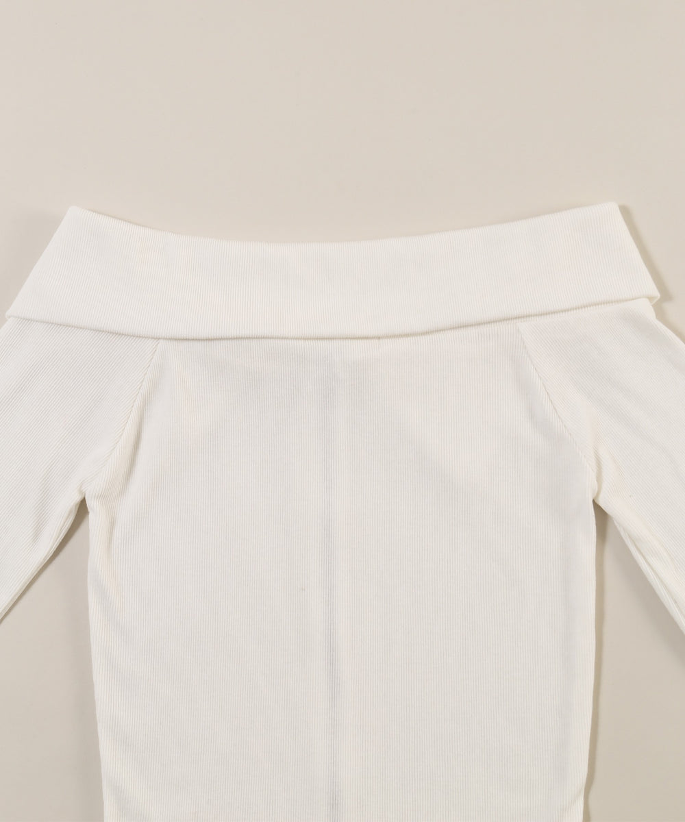 オフショルジップトップス