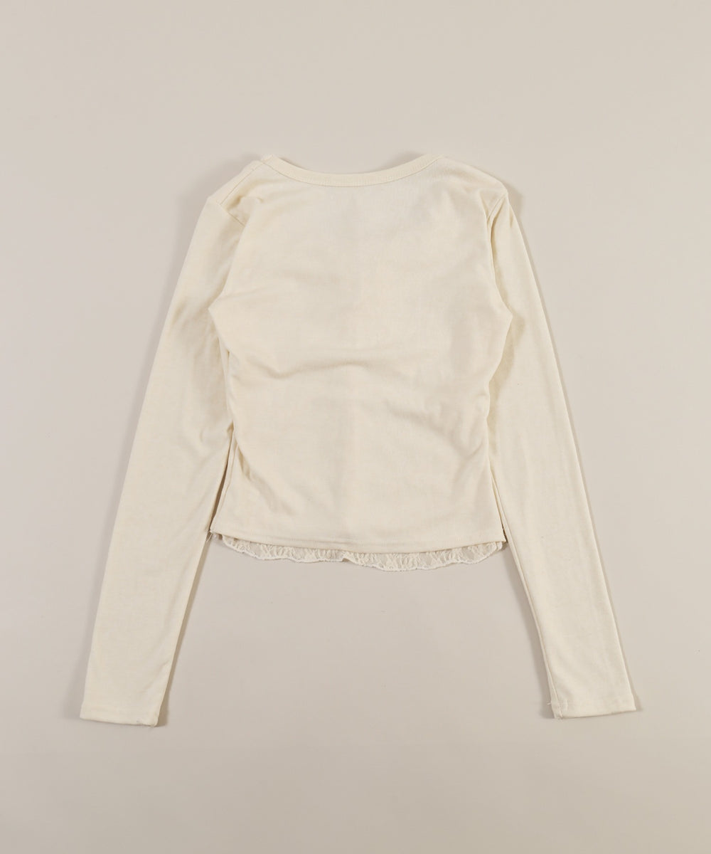 フリルレースレイヤードLSトップス