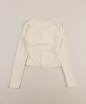 フリルレースレイヤードLSトップス