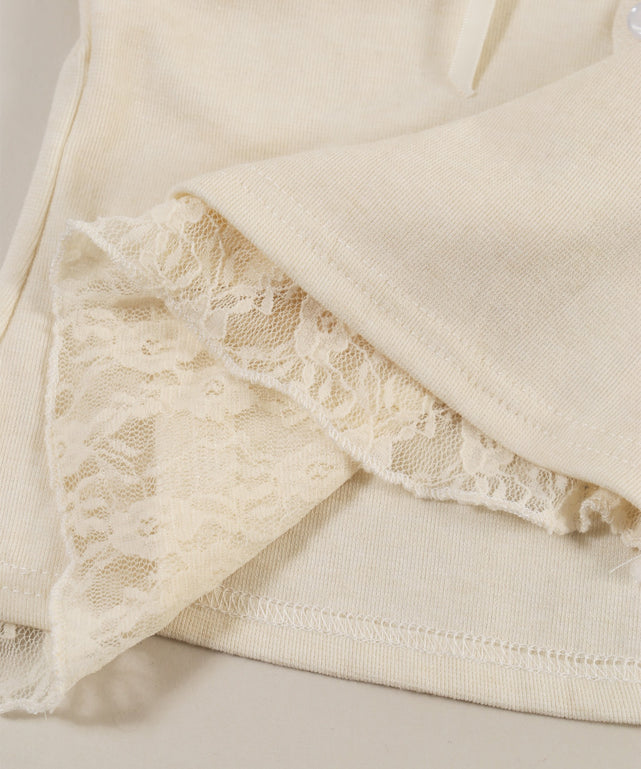 フリルレースレイヤードLSトップス