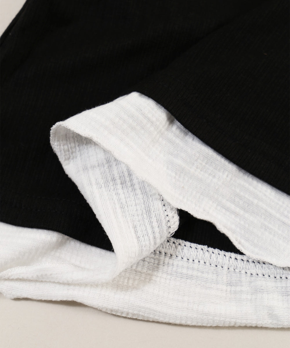 ヘンリーネックレースレイヤードトップス