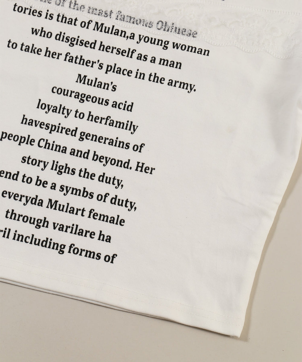 レースデザインチビTシャツ