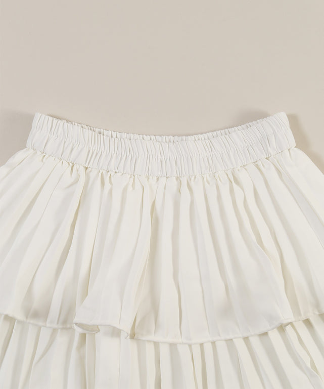 2段プリーツミニスカート