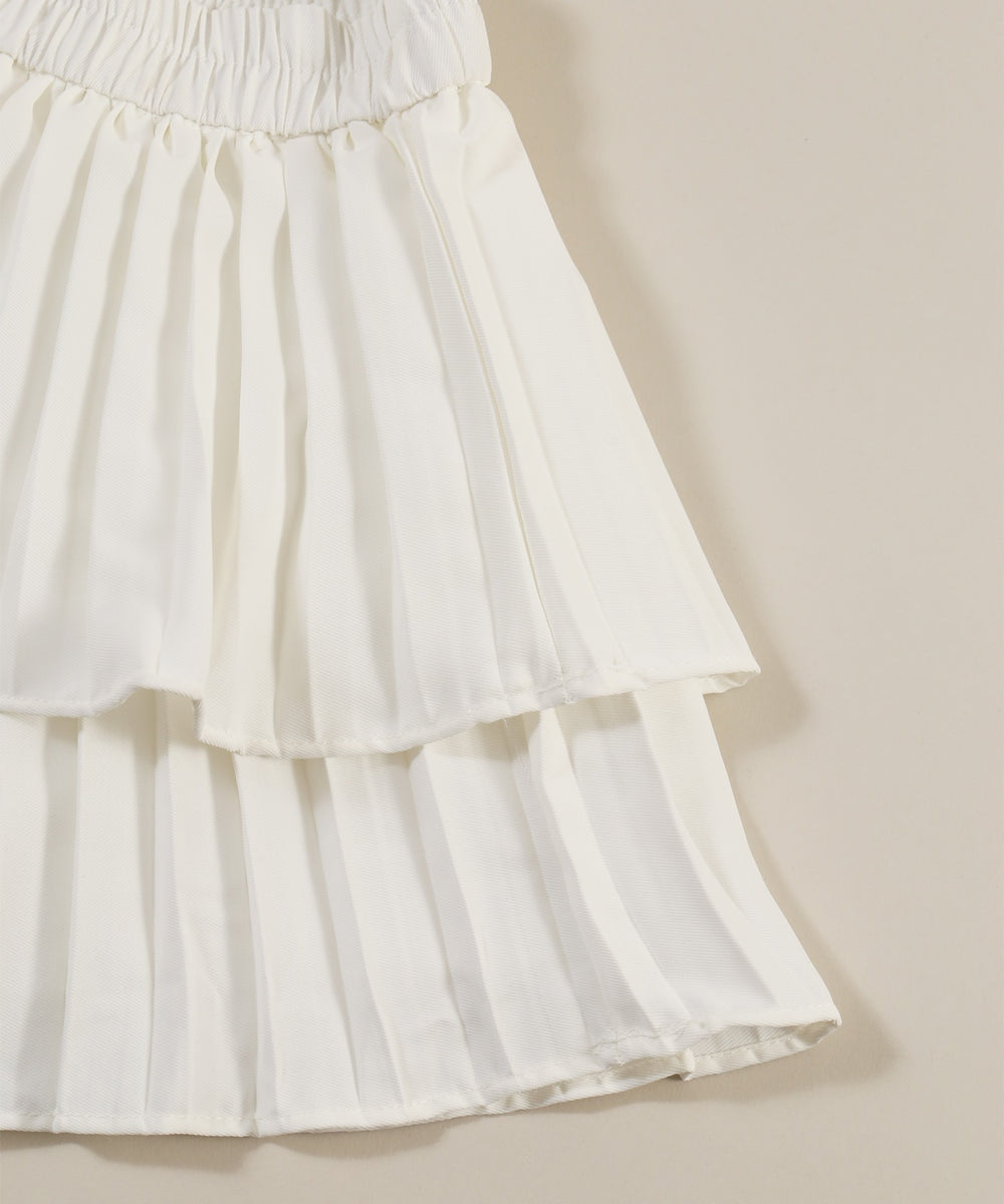 2段プリーツミニスカート