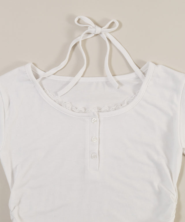 ヘンリーネックチョーカートップス