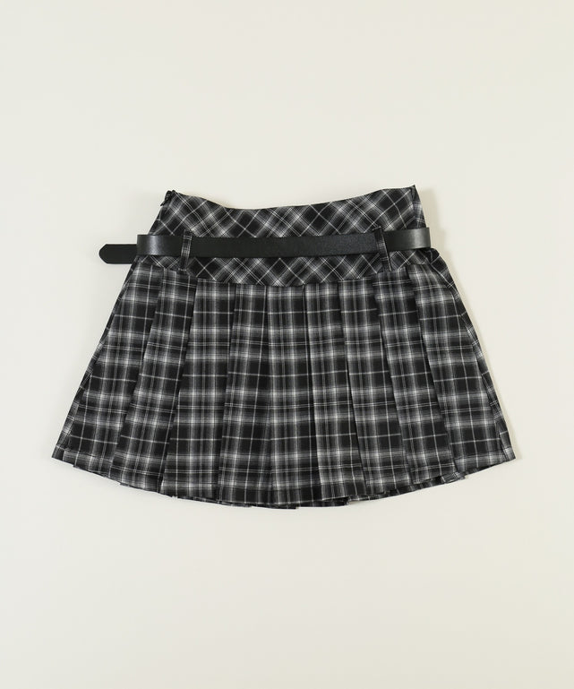 ベルトセットチェックミニスカート