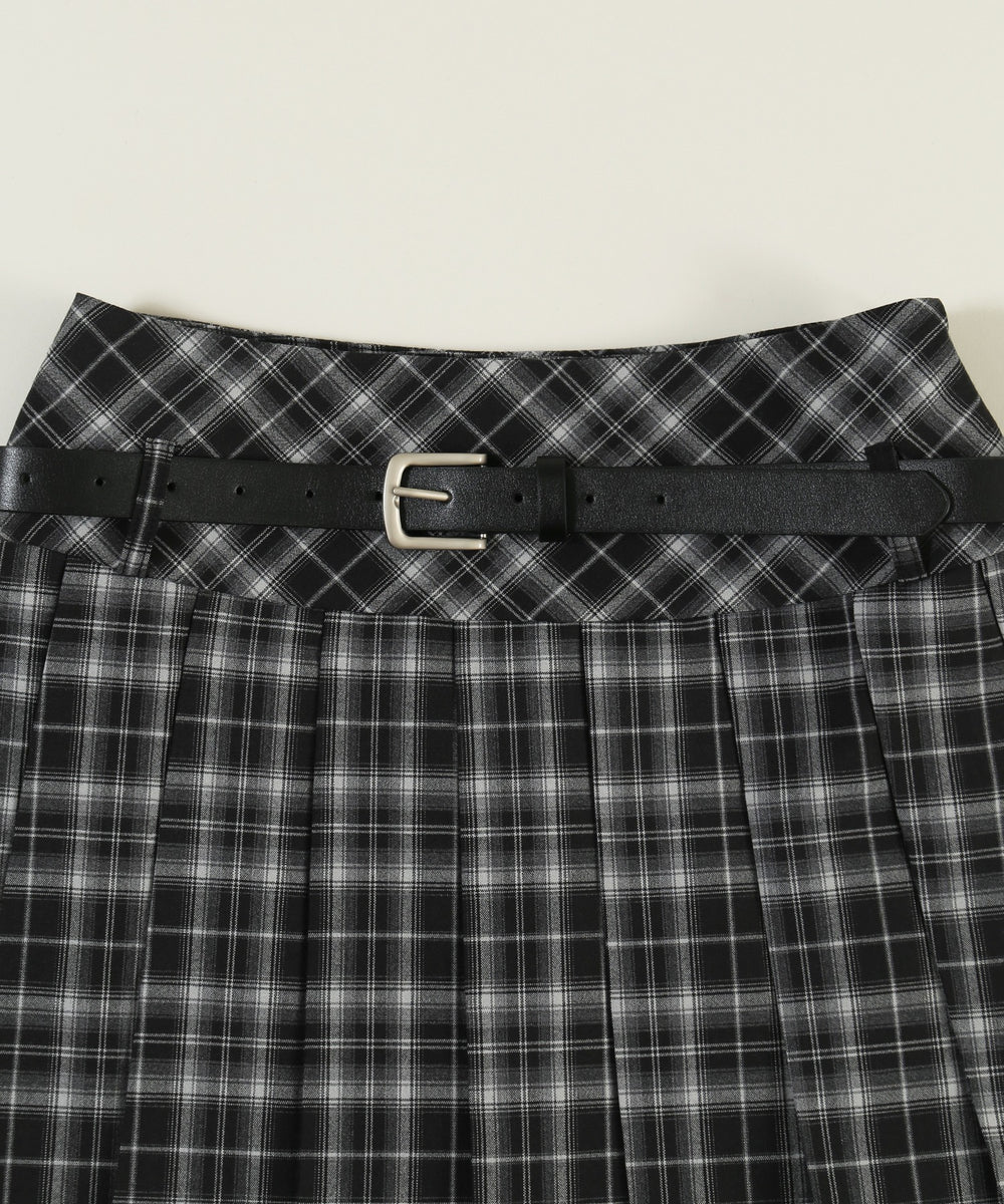 ベルトセットチェックミニスカート