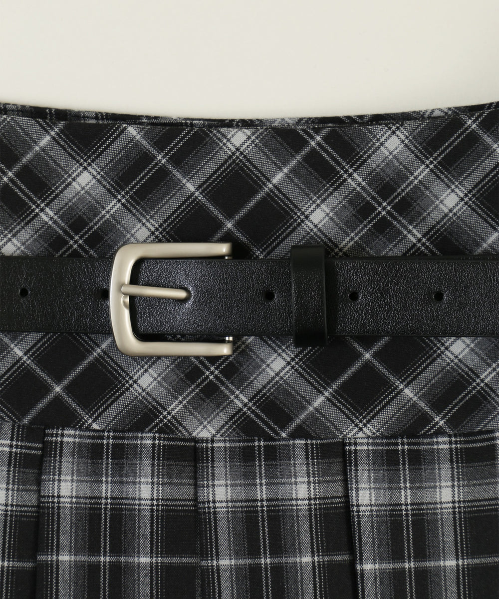 ベルトセットチェックミニスカート