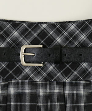 ベルトセットチェックミニスカート