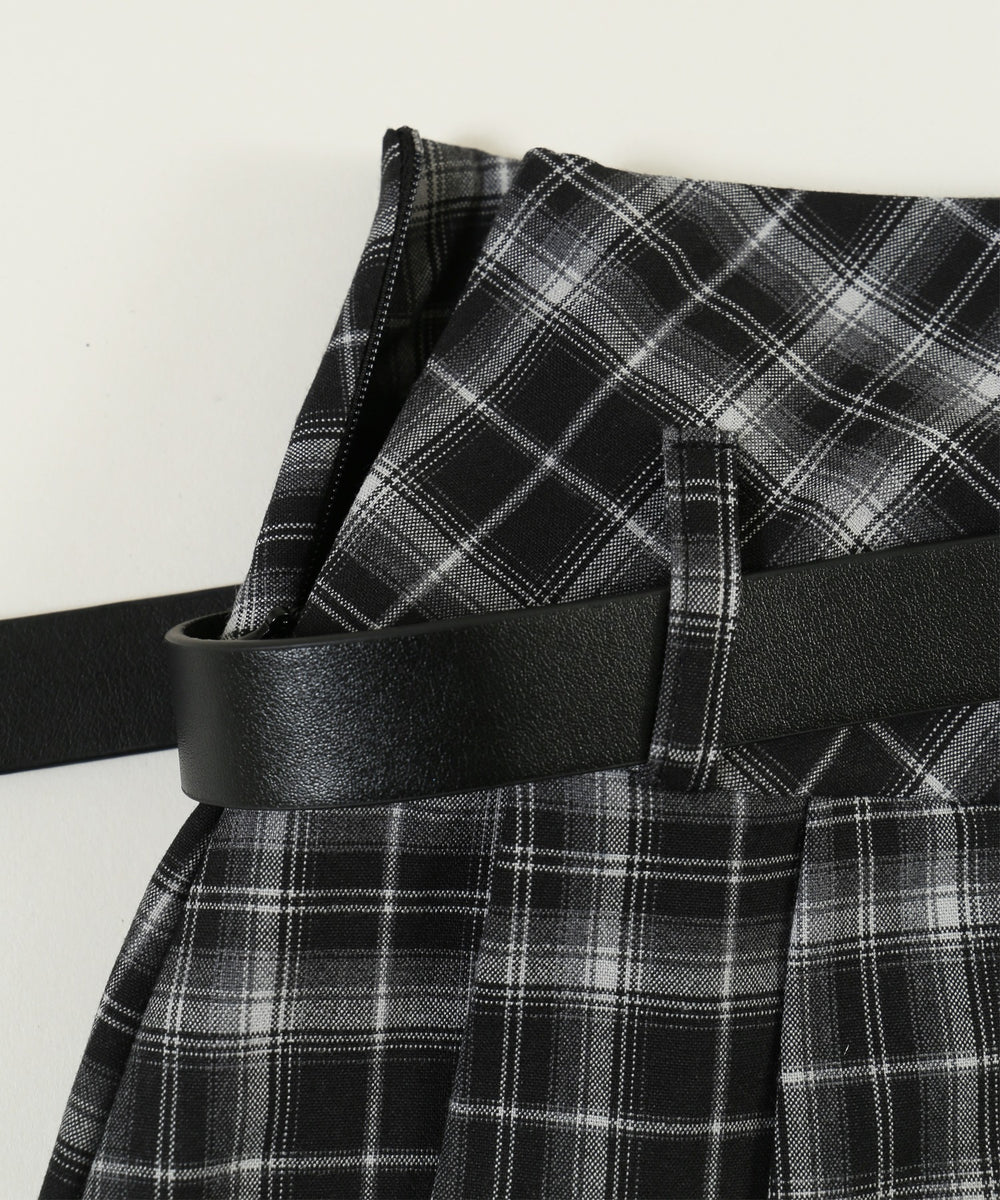 ベルトセットチェックミニスカート