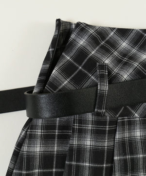 ベルトセットチェックミニスカート