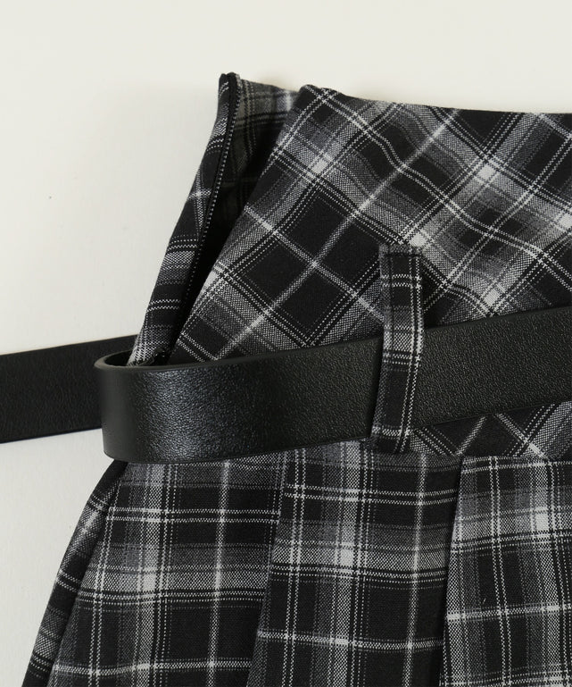 ベルトセットチェックミニスカート