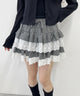 レースサンドチェックミニスカート/ブラック モデル：160㎝ F着用