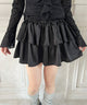 ウエストシャーリングティアードミニスカート/ブラック モデル：160㎝ F着用