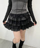レースコンビフリルミニスカート/ブラック モデル：160㎝ F着用