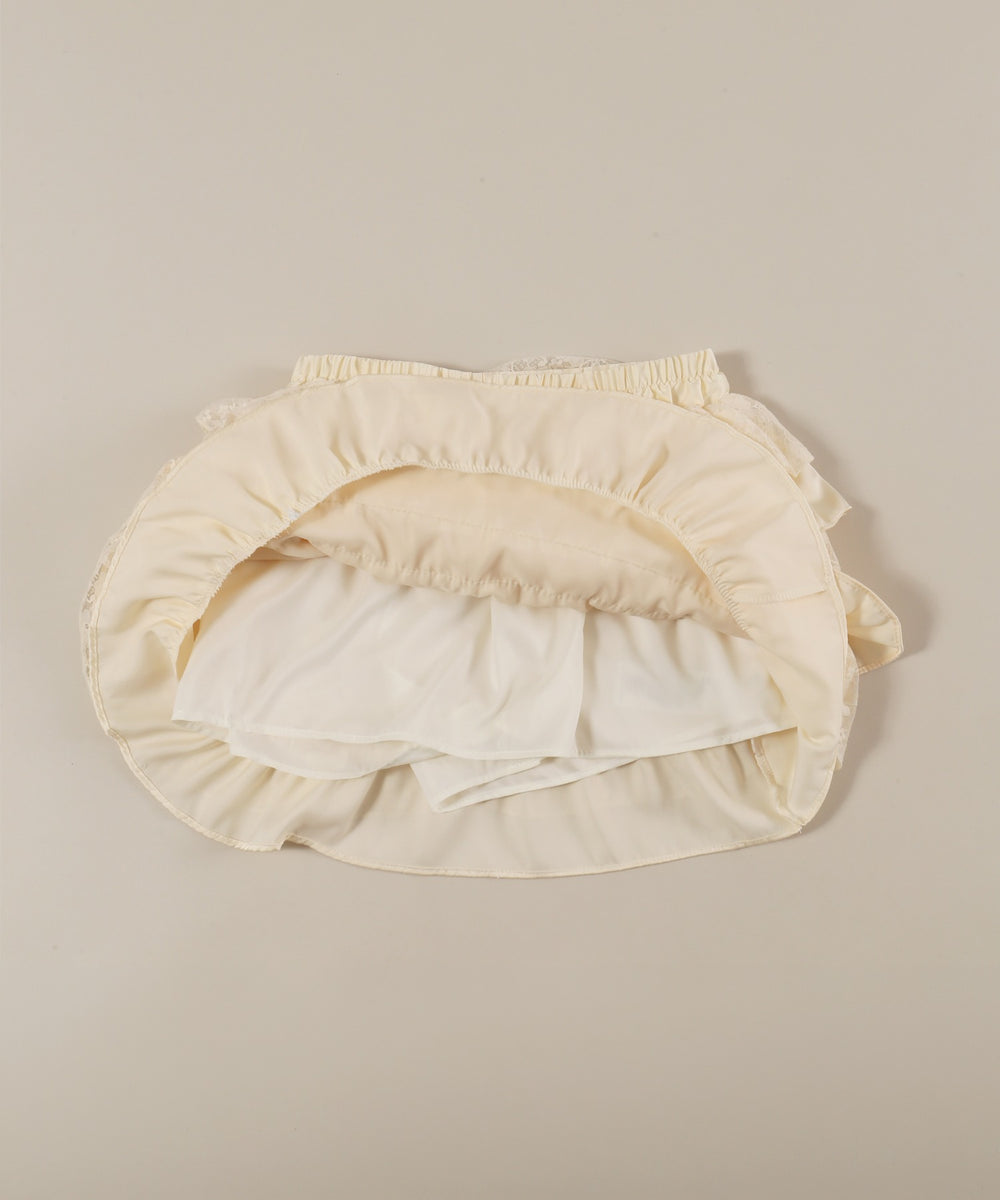 レースコンビフリルミニスカート