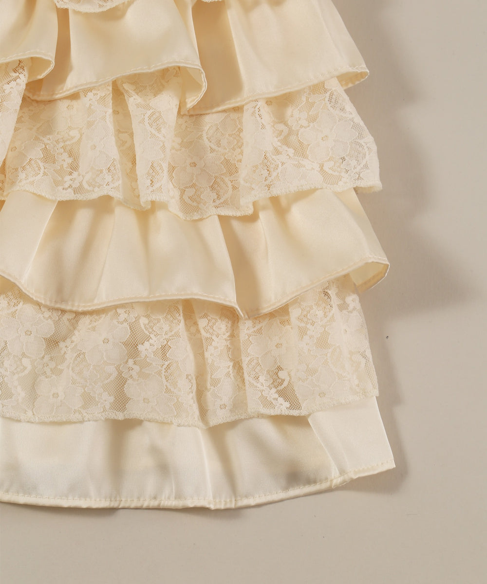 レースコンビフリルミニスカート