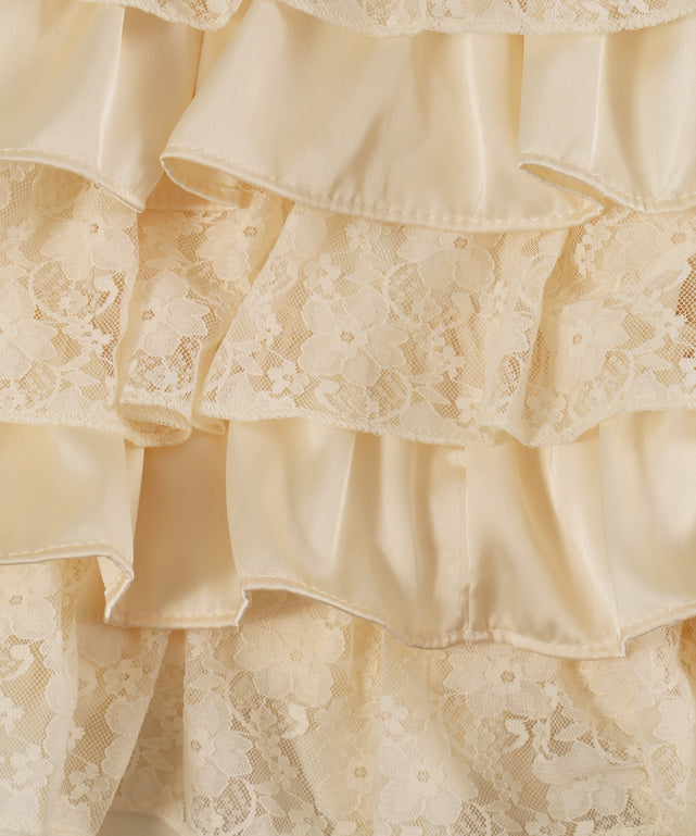 レースコンビフリルミニスカート