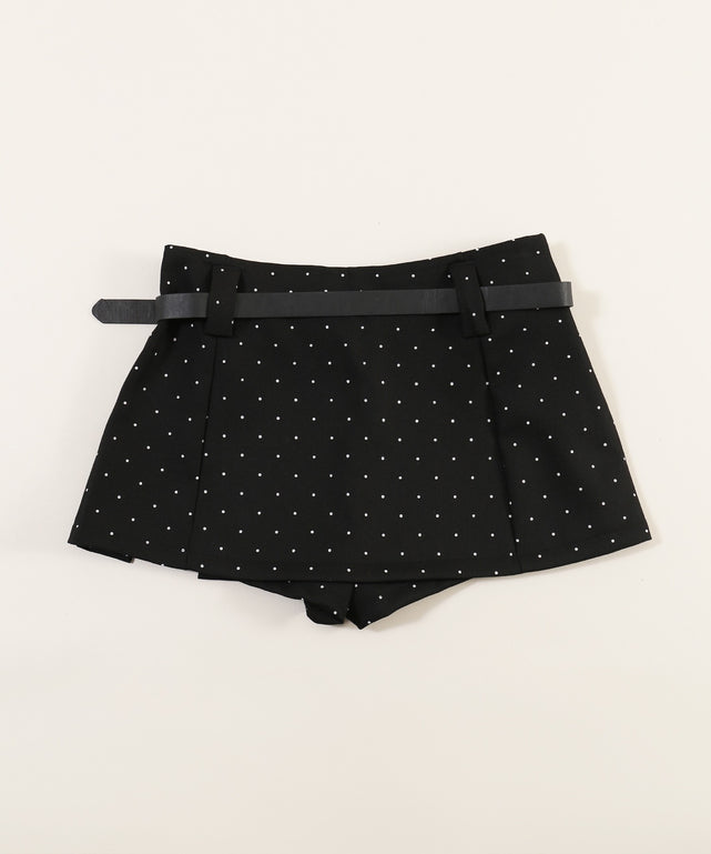 ベルトツキドットスカートパンツ