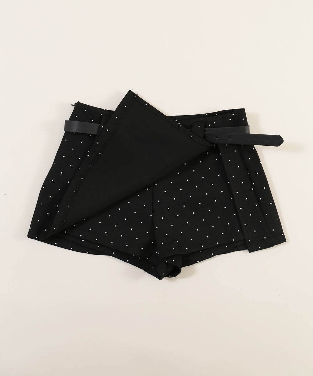 ベルトツキドットスカートパンツ