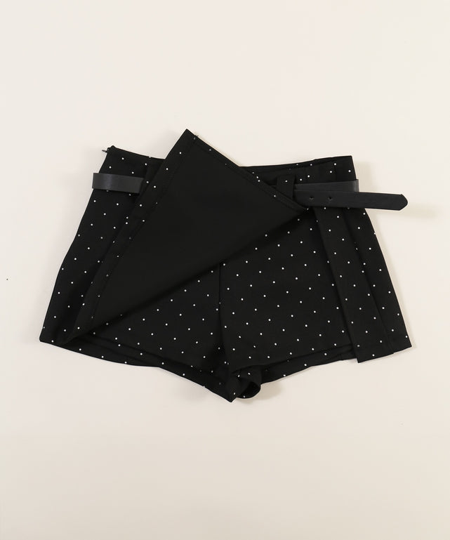 ベルトツキドットスカートパンツ