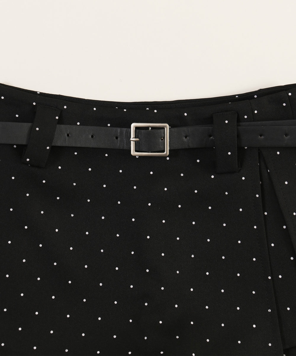 ベルトツキドットスカートパンツ