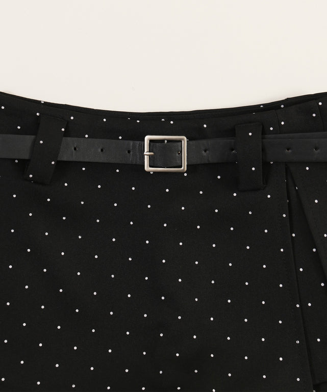 ベルトツキドットスカートパンツ