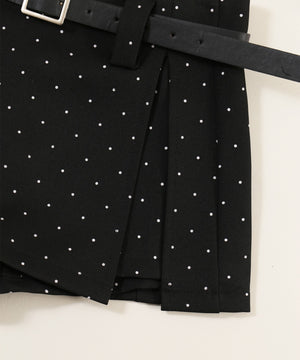 ベルトツキドットスカートパンツ