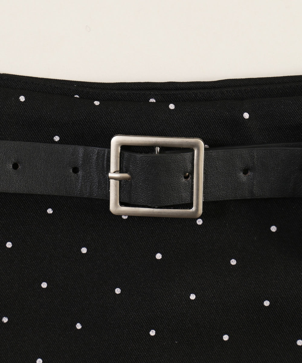 ベルトツキドットスカートパンツ