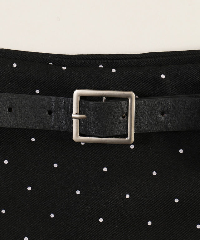ベルトツキドットスカートパンツ