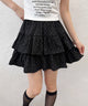 ドット2段フリルミニスカート/ブラック モデル：160㎝ F着用