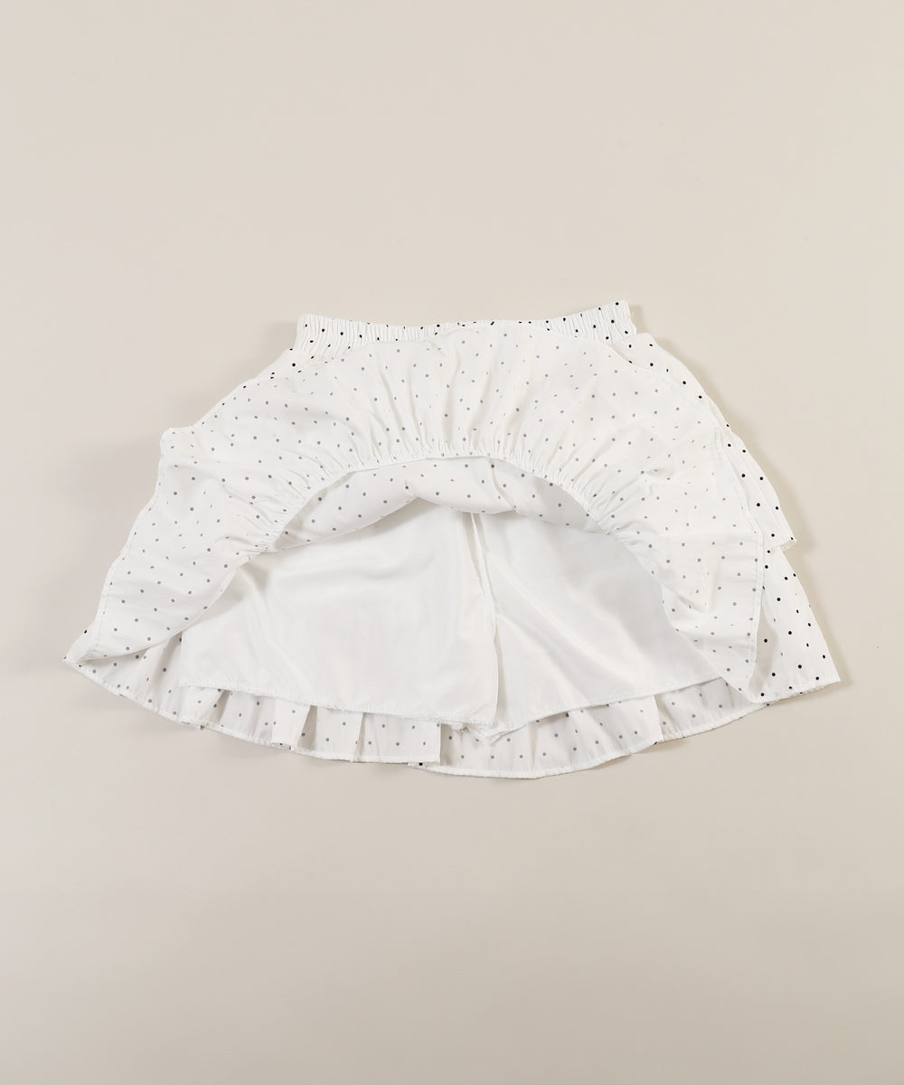 ドット2段フリルミニスカート