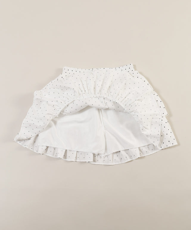 ドット2段フリルミニスカート