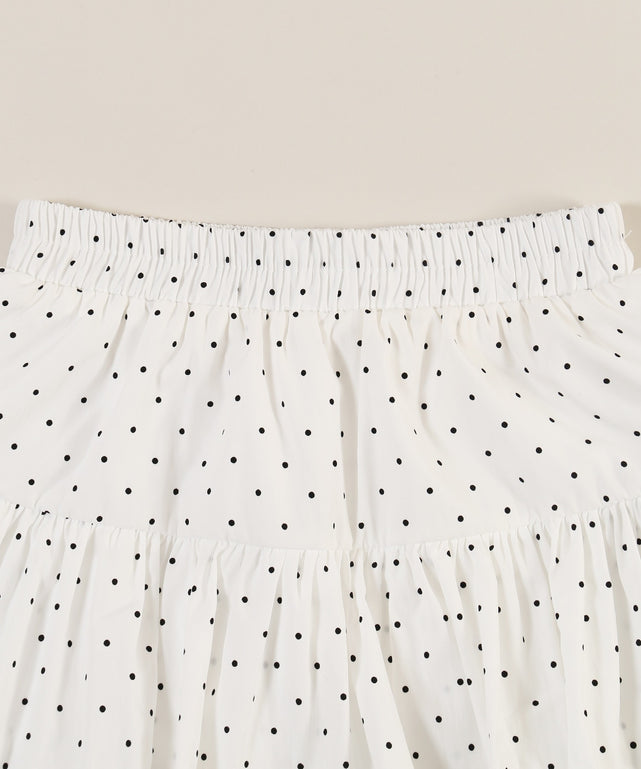 ドット2段フリルミニスカート