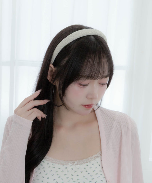 ツイードホソカチューシャ/ホワイト