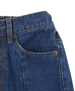 フロントスリットデニムフレアパンツ