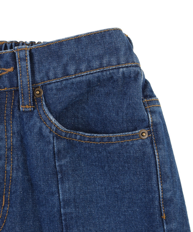 フロントスリットデニムフレアパンツ