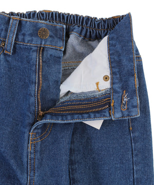 フロントスリットデニムフレアパンツ