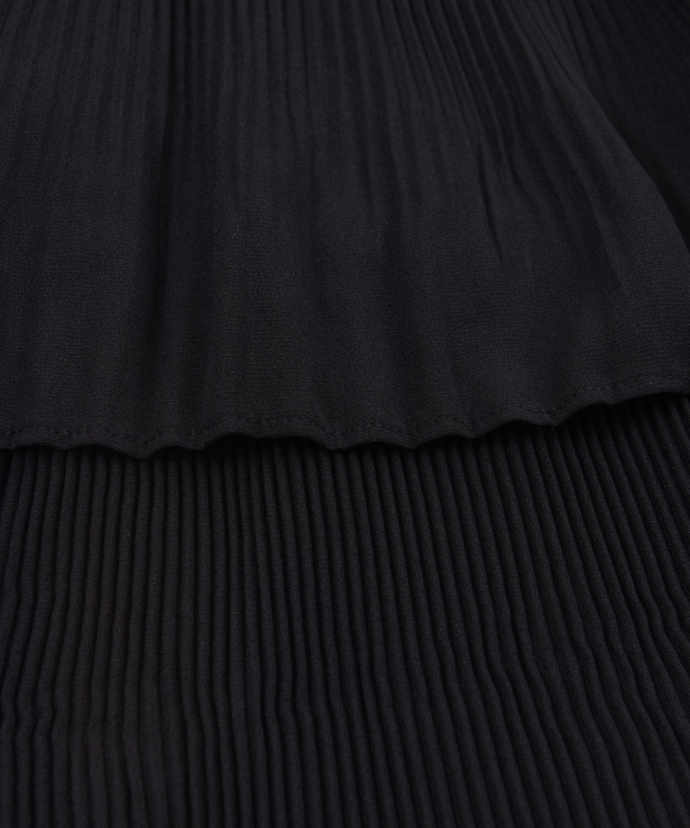 プリーツティアードロングスカート