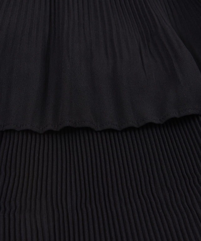 プリーツティアードロングスカート