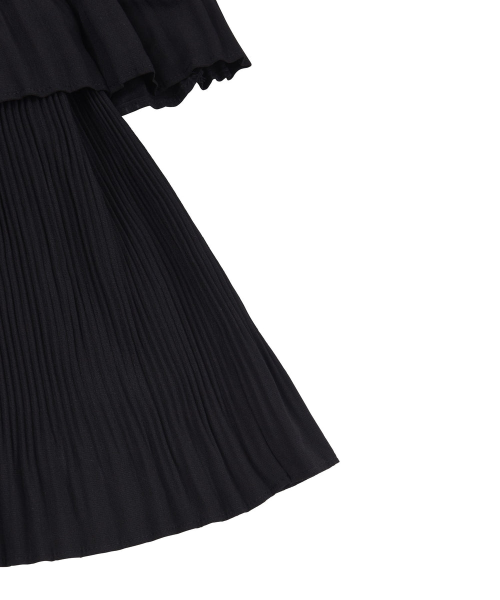 プリーツティアードロングスカート