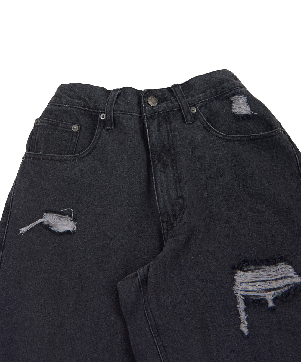 ダメージデニムバギーパンツ